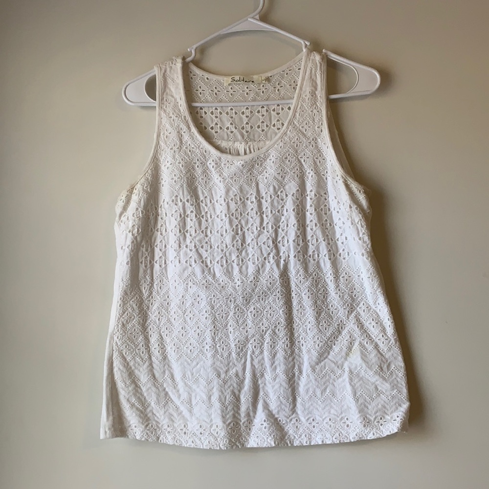 White Embroidered Tank